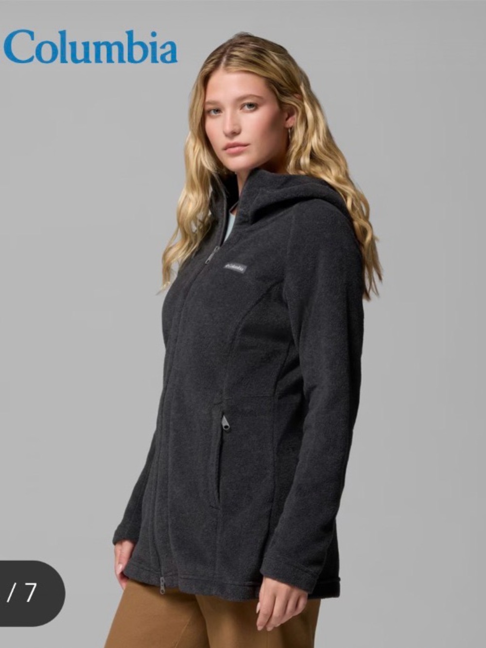Columbia Women's Dark Gray Full-Zip Hooded Fleece Jacket